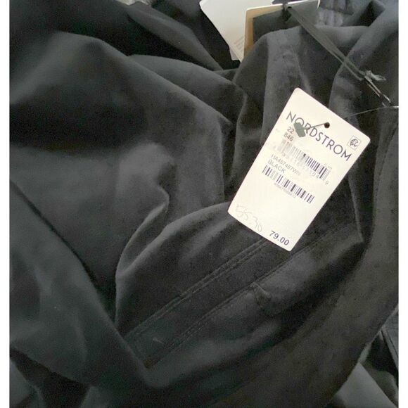 Halogen Black Velvet Wide Leg Trousers Pants Sz 22 Front & Back Pockets NEW - Picture 6 of 6